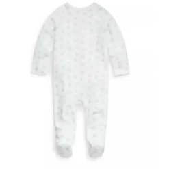 Polo Ralph Lauren Baby - Macacão de malha de malha de algodão orgânico de manga comprida, azul