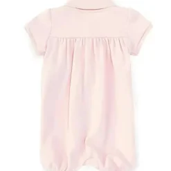 Polo Ralph Lauren Baby - Macacão Interlock de manga curta para menina, rosa