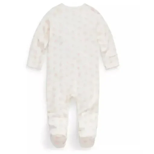 Polo Ralph Lauren Baby - Macacão de malha de malha de algodão orgânico de manga comprida, rosa