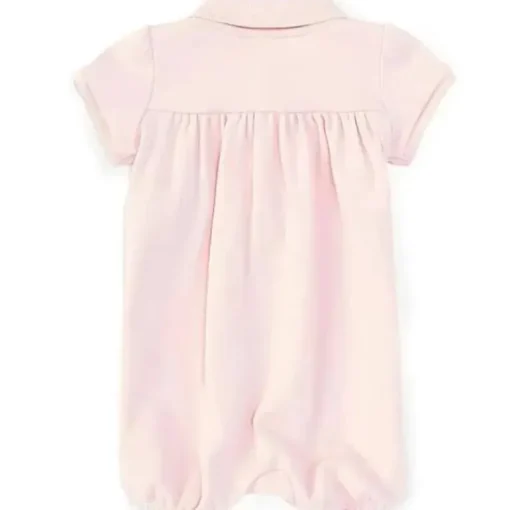 Polo Ralph Lauren Baby - Macacão Interlock de manga curta para menina, rosa