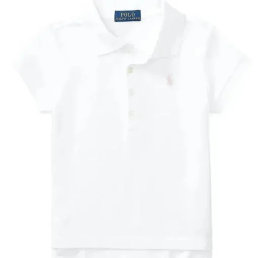 Polo Ralph Lauren Baby - Polo de malha elástica de manga curta, branca