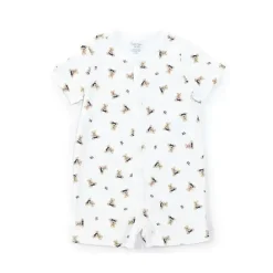 Polo Ralph Lauren Baby - Short manga curta Polo Urso, Branco/Azul