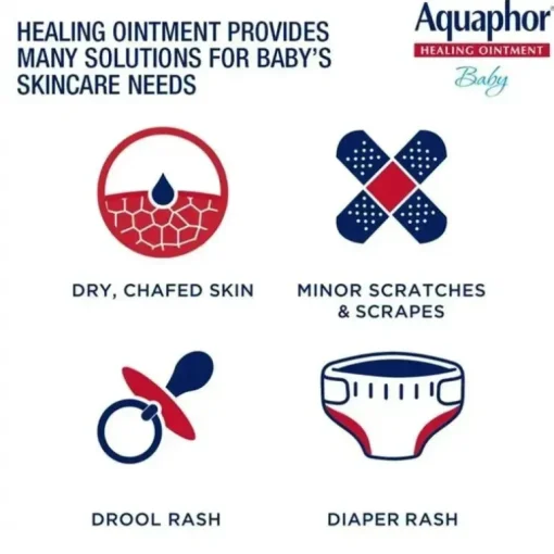 Pomada curativa para bebês Aquaphor, cuidados com a pele do bebê e assaduras, tubo de 3,5 onças.