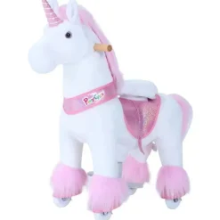 Ponycycle Pink Unicorn 3-5 Anos, Crianças Unicorn Ride on Toy, Ride on Unicorn Toy Toy Plush, Pink Pony