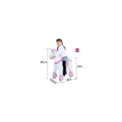 Ponycycle Pink Unicorn 4-10 Anos, Crianças Unicorn Ride on Toy, Ride on Unicorn Toy Toy Plush, Pink Pony