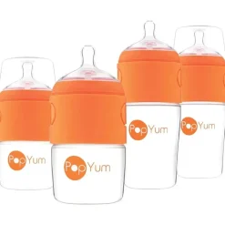 Pop Yum - Baby Bottle Starter Set 4 Pack, Orange