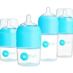 Pop Yum - Baby Bottle Starter Set 4 Pack, Blue