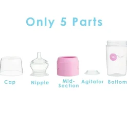 Pop Yum - Baby Bottle Starter Set 4 Pack, Pink