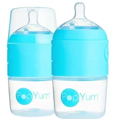 Popyum - 2Pk Anti-Colic Formula Making Baby Bottle 5 Oz, Sky Blue
