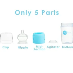 Popyum - 2Pk Anti-Colic Formula Making Baby Bottle 5 Oz, Sky Blue