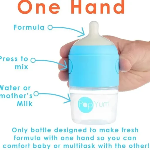 Popyum - 2Pk Anti-Colic Formula Making Baby Bottle 5 Oz, Sky Blue