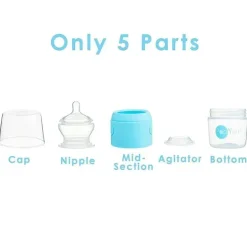 Popyum - 3Pk Fórmula Anti-Cólica Fazendo Mamadeira 5 Oz, Azul Céu