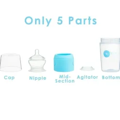 Popyum Anti-Colic Formula Making Mamadeira, Pacote com 2, 9 Oz. Azul-celeste
