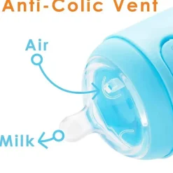 Popyum Anti-Colic Formula Making Mamadeira, Pacote com 2, 9 Oz. Azul-celeste