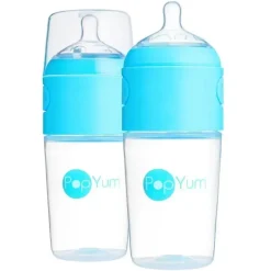 Popyum Anti-Colic Formula Making Mamadeira, Pacote com 2, 9 Oz. Azul-celeste