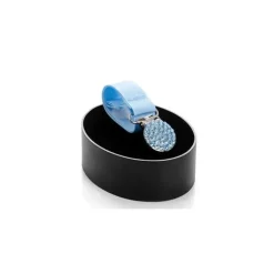 Porta chupeta Baby Jolie Swarovski Cristal Azul Claro
