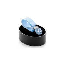 Porta-chupeta de cristal Swarovski Bling - Azul