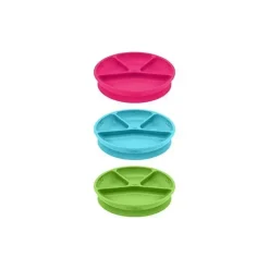 Prato de Aprendizagem de Brotos Verdes Feito de Silicone, Rosa