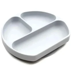 Prato de silicone Bumkins, cinza