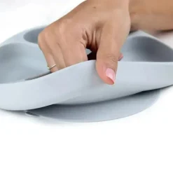 Prato de silicone Bumkins, cinza