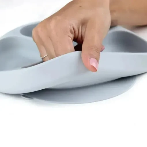Prato de silicone Bumkins, cinza