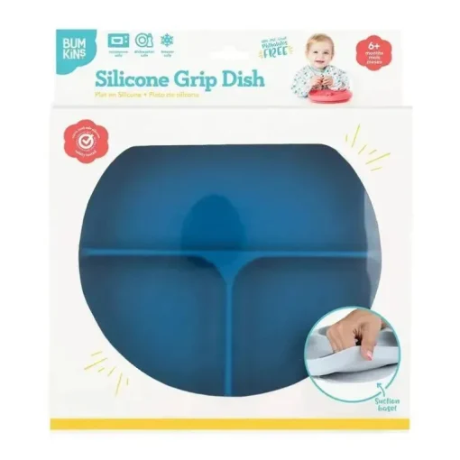 Prato de silicone Bumkins - Azul escuro