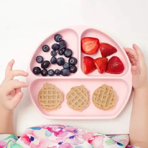 Prato de silicone Bumkins - Rosa