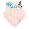 Primo Passi - Babador Bandana com 2 unidades de corações dourados/arcos brancos