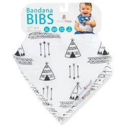 Primo Passi - Babador Bandana Flechas Brancas/Pretas 2Pk