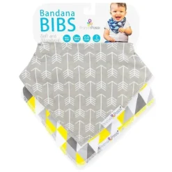 Primo Passi - Babador Bandana Seta Branca/Triângulo Amarelo 2Pk