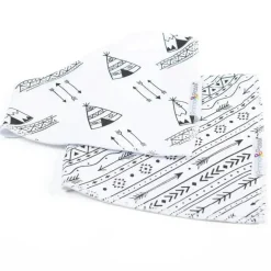 Primo Passi - Babador Bandana Flechas Brancas/Pretas 2Pk