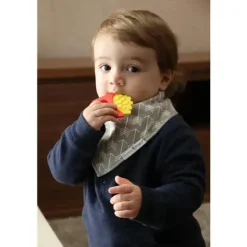 Primo Passi - Babador Bandana Seta Branca/Triângulo Amarelo 2Pk