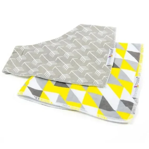 Primo Passi - Babador Bandana Seta Branca/Triângulo Amarelo 2Pk