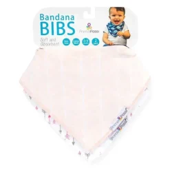 Primo Passi - babador de bandana com setas brancas/rosa 2Pk