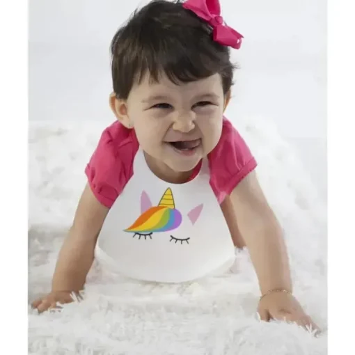 Primo Passi - babador de silicone para bebê, unicórnio