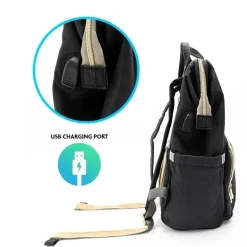 Primo Passi - Bolsa Fraldas Mochila Preta Lucca
