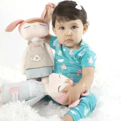 Primo Passi - Boneca de pelúcia Metoo Angela de 13' menina dormindo, cinza