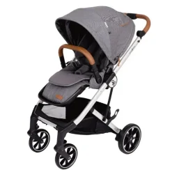 Primo Passi - Carrinho Icon V2, Recém-nascido a Criança com Assento Reversível e Dobra Compacta, Cinza Melange