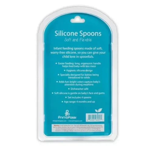 Primo Passi - Colher de Silicone 4Pk, Azul/Verde