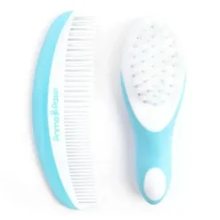 Primo Passi - Conjunto de pente e escova para bebê azul super macio