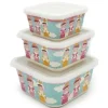 Primo Passi - Conjunto de recipientes para comida infantil de fibra de bambu 3Pk, Metoo