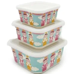 Primo Passi - Conjunto de recipientes para comida infantil de fibra de bambu 3Pk, Metoo