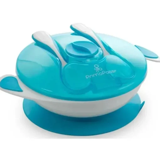 Primo Passi - Conjunto de alimentação com ventosa para bebê, azul