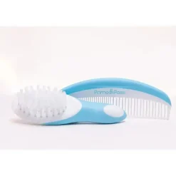 Primo Passi - Conjunto de pente e escova para bebê azul super macio