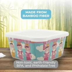 Primo Passi - Conjunto de recipientes para comida infantil de fibra de bambu 3Pk, Metoo