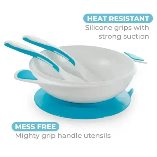 Primo Passi - Conjunto de alimentação com ventosa para bebê, azul