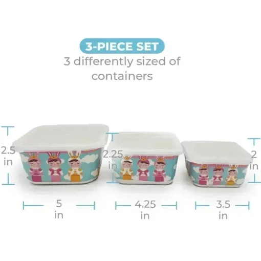 Primo Passi - Conjunto de recipientes para comida infantil de fibra de bambu 3Pk, Metoo