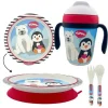 Primo Passi - Conjunto infantil de bambu com ventosa e copo, amigos de inverno