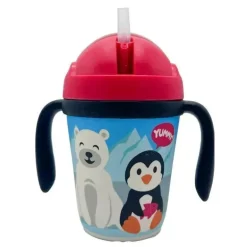 Primo Passi - Conjunto infantil de bambu com ventosa e copo, amigos de inverno