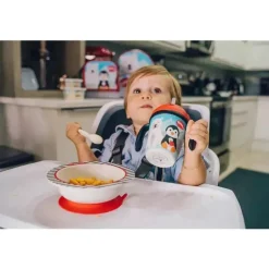 Primo Passi - Conjunto infantil de bambu com ventosa e copo, amigos de inverno